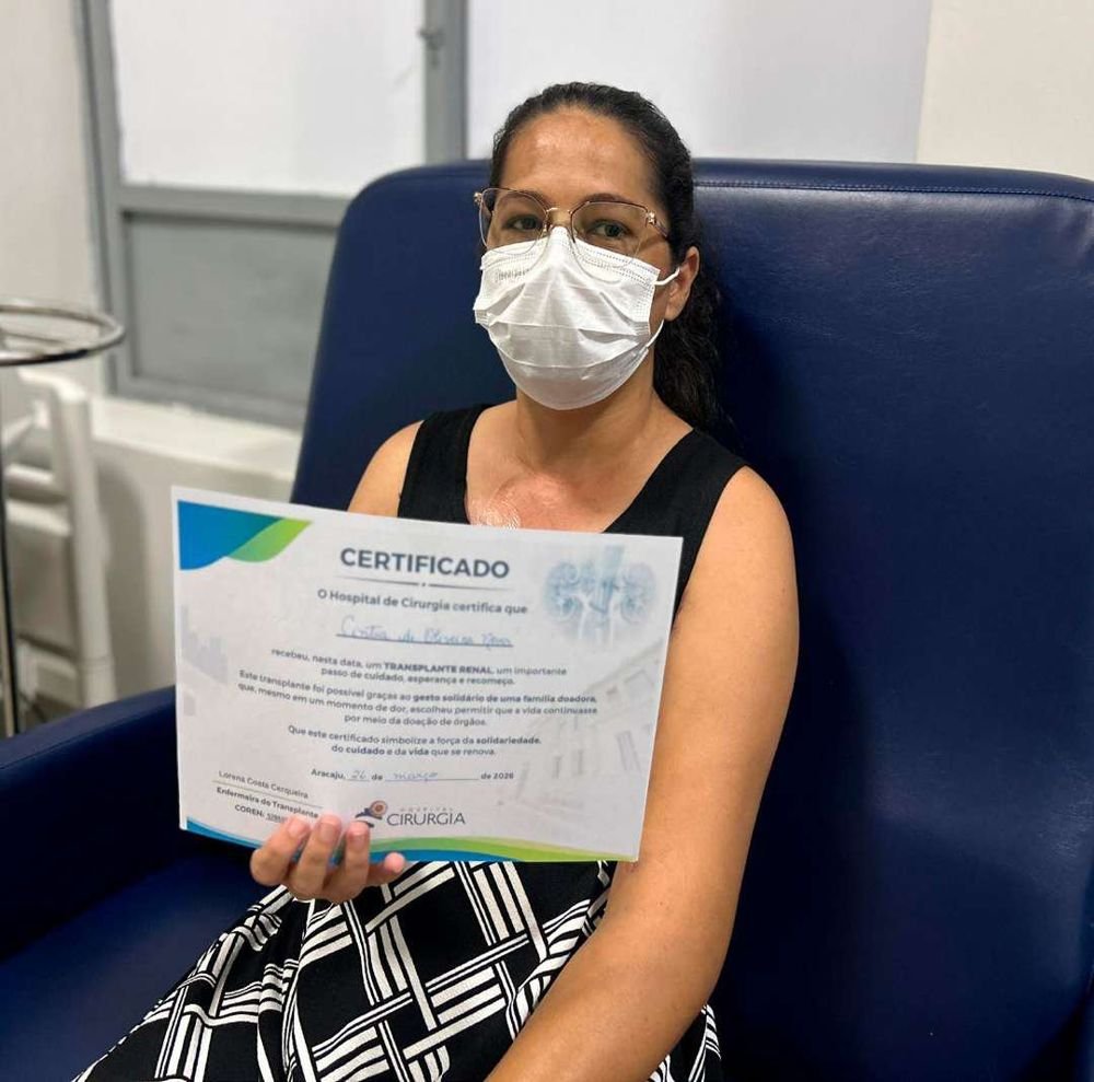Cintia de Oliveira Neves foi a segunda transplantada renal no Cirurgia