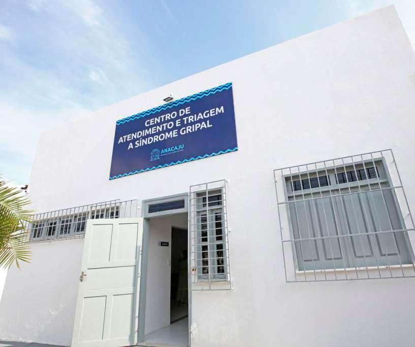 Fachada do Centro de Atendimento e Triagem a Síndromes Gripais, o Gripário