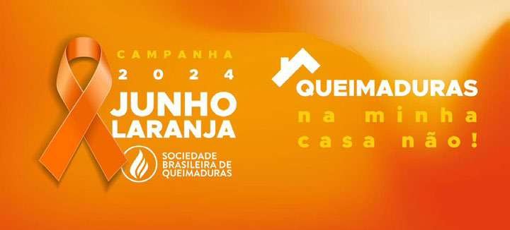 Arte da campanha Junho Laranja 2024: Queimaduras na minha casa não!