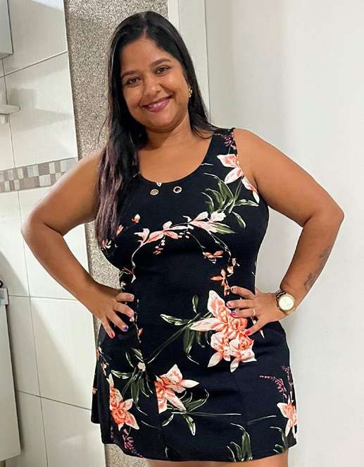 Thamires Santos de Oliveira após a cirurgia bariátrica